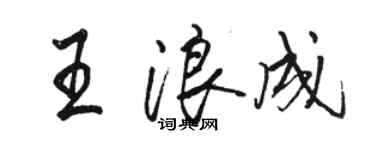 駱恆光王浪成行書個性簽名怎么寫