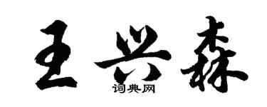 胡問遂王興森行書個性簽名怎么寫
