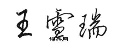 駱恆光王雪瑞行書個性簽名怎么寫