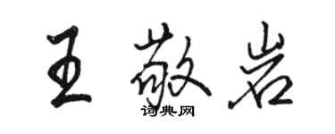 駱恆光王敬岩行書個性簽名怎么寫