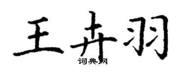 丁謙王卉羽楷書個性簽名怎么寫