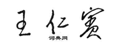 駱恆光王仁賓草書個性簽名怎么寫