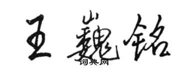 駱恆光王巍銘行書個性簽名怎么寫