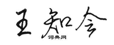 駱恆光王知會行書個性簽名怎么寫