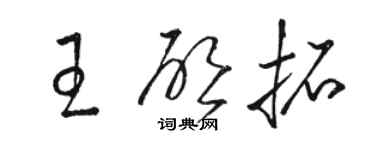 駱恆光王啟拓草書個性簽名怎么寫