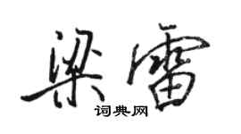 駱恆光梁雷行書個性簽名怎么寫
