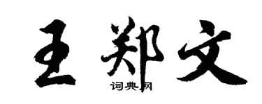 胡問遂王鄭文行書個性簽名怎么寫