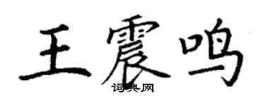 丁謙王震鳴楷書個性簽名怎么寫