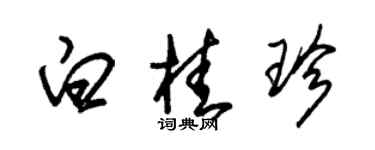 朱錫榮白桂珍草書個性簽名怎么寫