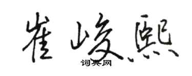 駱恆光崔峻熙行書個性簽名怎么寫