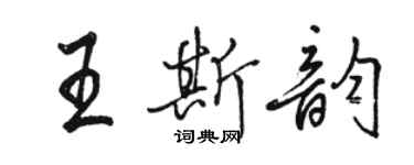 駱恆光王斯韻行書個性簽名怎么寫