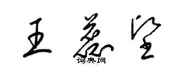 梁錦英王蕊堅草書個性簽名怎么寫