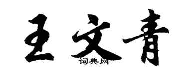胡問遂王文青行書個性簽名怎么寫