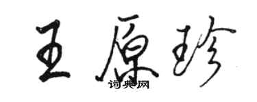 駱恆光王原珍行書個性簽名怎么寫