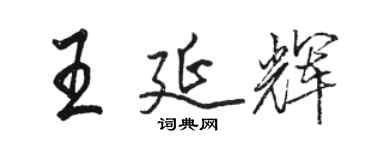 駱恆光王延輝行書個性簽名怎么寫