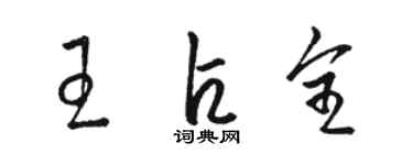 駱恆光王占全草書個性簽名怎么寫