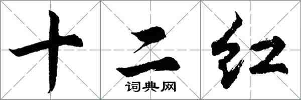 胡問遂十二紅行書怎么寫