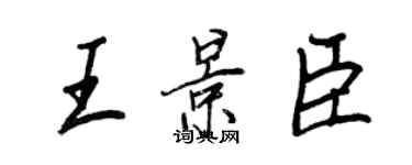 王正良王景臣行書個性簽名怎么寫