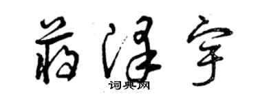 曾慶福蔣澤宇草書個性簽名怎么寫