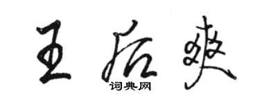 駱恆光王后爽行書個性簽名怎么寫