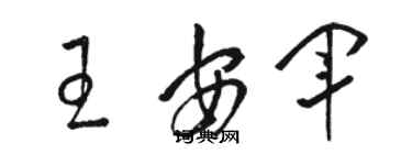 駱恆光王安軍草書個性簽名怎么寫