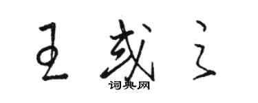 駱恆光王或之草書個性簽名怎么寫
