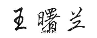 駱恆光王曙蘭行書個性簽名怎么寫