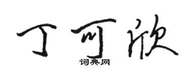 駱恆光丁可欣行書個性簽名怎么寫