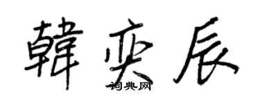 王正良韓奕辰行書個性簽名怎么寫