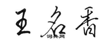 駱恆光王名香行書個性簽名怎么寫