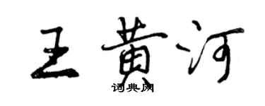 曾慶福王黃河行書個性簽名怎么寫