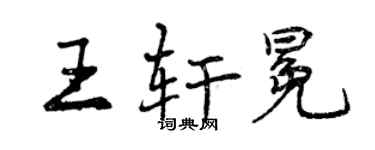 曾慶福王軒冕行書個性簽名怎么寫