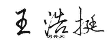 駱恆光王浩挺行書個性簽名怎么寫