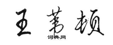 駱恆光王葦頓行書個性簽名怎么寫