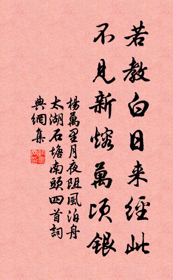 平湖不認花多少，只作尋常煙雨看 詩詞名句