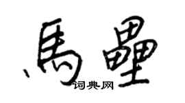 王正良馬壘行書個性簽名怎么寫