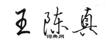 駱恆光王陳真行書個性簽名怎么寫