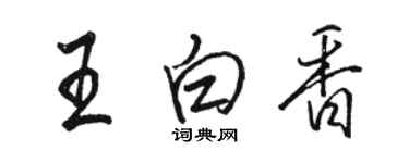 駱恆光王白香行書個性簽名怎么寫