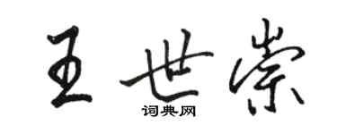 駱恆光王世崇行書個性簽名怎么寫