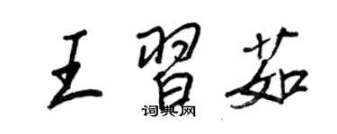 王正良王習茹行書個性簽名怎么寫