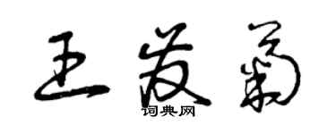 曾慶福王發菊草書個性簽名怎么寫