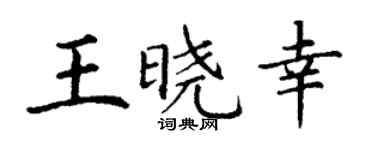 丁謙王曉幸楷書個性簽名怎么寫
