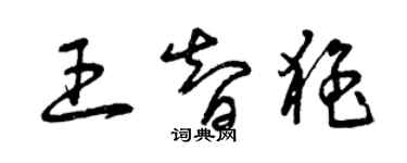 曾慶福王智猛草書個性簽名怎么寫