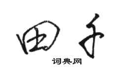 駱恆光田千行書個性簽名怎么寫