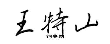 王正良王特山行書個性簽名怎么寫
