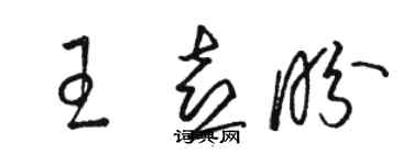 駱恆光王喜盼草書個性簽名怎么寫