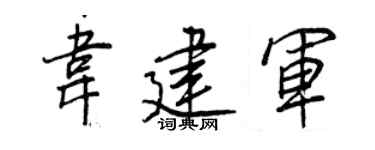 王正良韋建軍行書個性簽名怎么寫