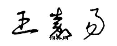 曾慶福王嘉易草書個性簽名怎么寫