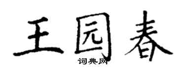 丁謙王園春楷書個性簽名怎么寫