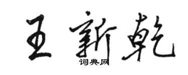 駱恆光王新乾行書個性簽名怎么寫